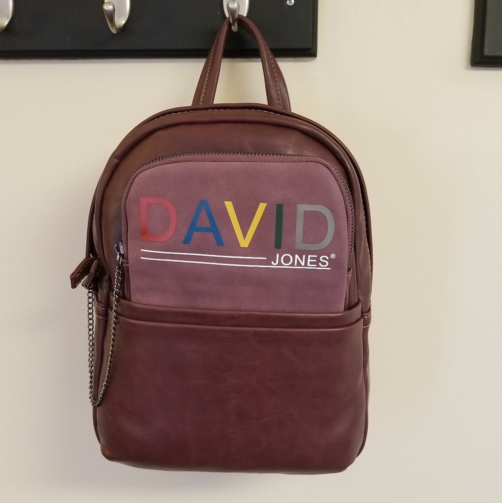 David Jones backpack with match wallet.